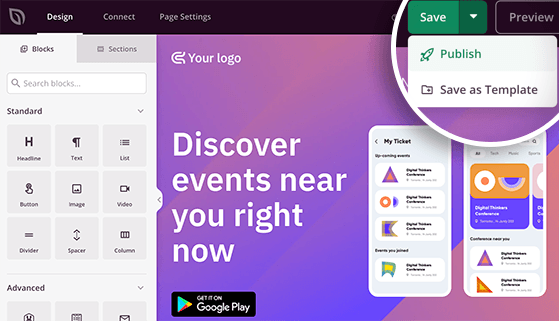 Publish a WordPress landing page using SeedProd