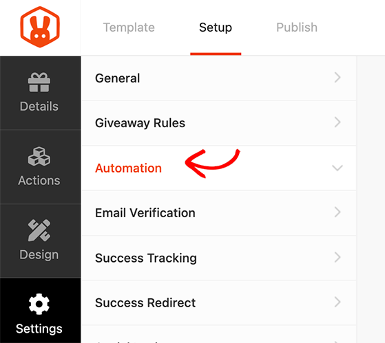 rafflepress-automation-settings - RafflePress A screenshot of RafflePress Automation settings tab