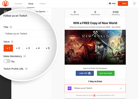 rafflepress-follow-on-twitch-action - RafflePress RafflePress follow on Twitch giveaway action