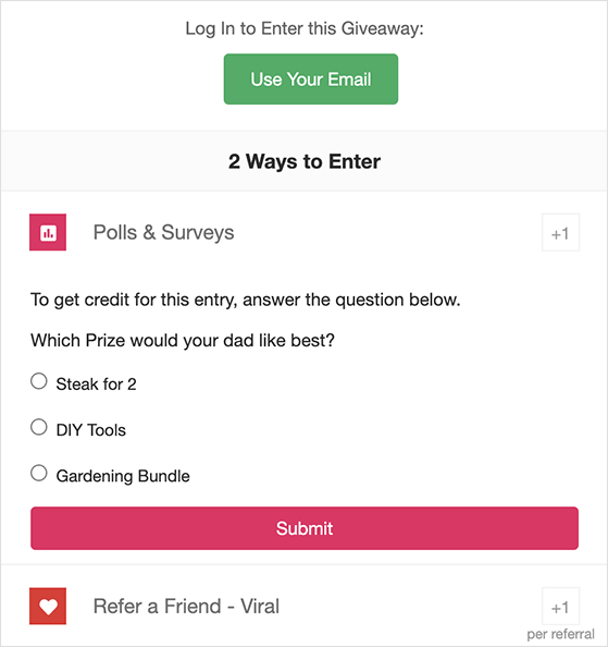 rafflepress-polls-and-surveys-action - RafflePress polls and surveys giveaway action
