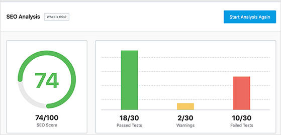 Rank Math SEO analysis