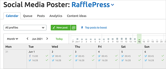 You can schedule Pinterest content in advance with the SEMRush social media poster