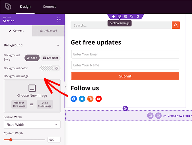 section-settings - RafflePress Create a custom sidebar with SeedProd