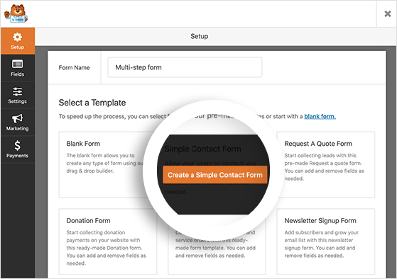 simple-contact-form - RafflePress Choose the simple contact form template
