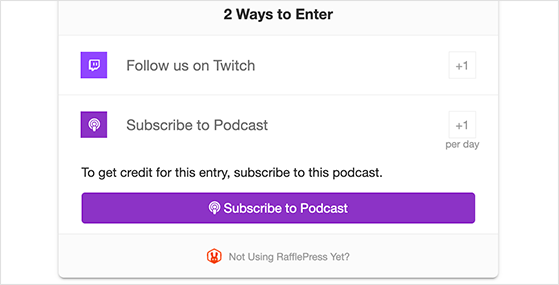 subscribe-to-podcast-giveaway-entry - RafflePress Subscribe to podcast entry