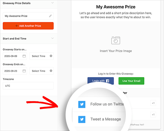 twitter-contest-entry-actions - RafflePress The methods for entering your twitter contest are automatically added with the twitter giveaway template