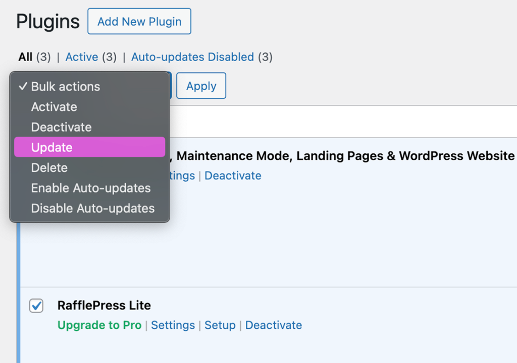 update-WordPress-plugins2x - RafflePress Update your WordPress plugins