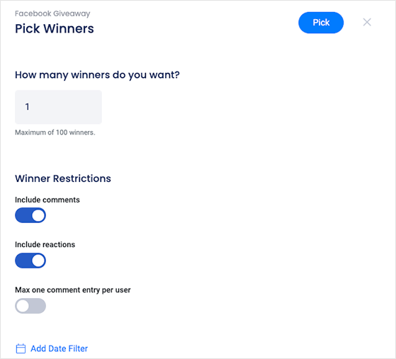 woobox-pick-winner-settings - RafflePress Woobox winner picker settings