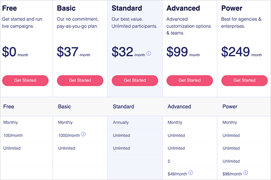 woobox-pricing - RafflePress Woobox pricing