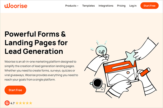 Woorise social media giveaway tool