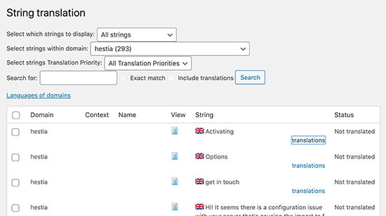 scan plugins and themes for translations