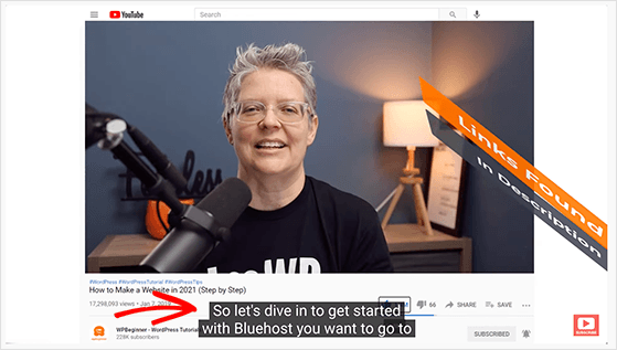 YouTube video with accurate closed captions displayed on screen