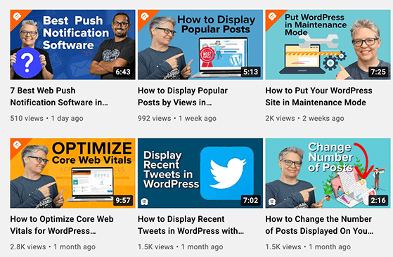 YouTube tutorial video example from WPBeginner