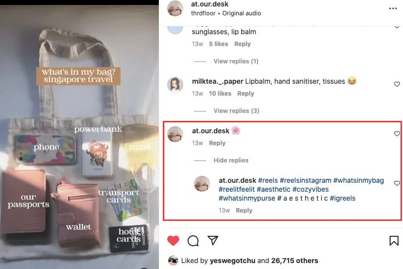 Instagram Reels with hashtags to boost reach