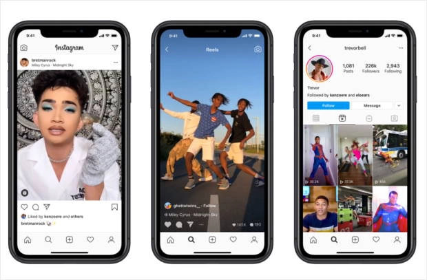 Instagram Reels video showing branded content
