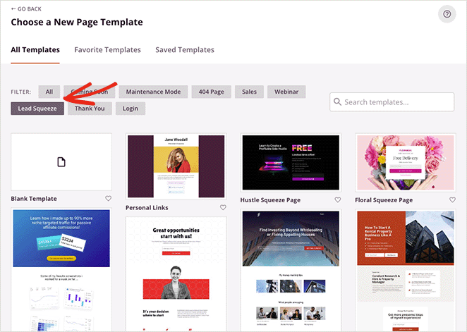 Gallery of SeedProd landing page templates for WordPress