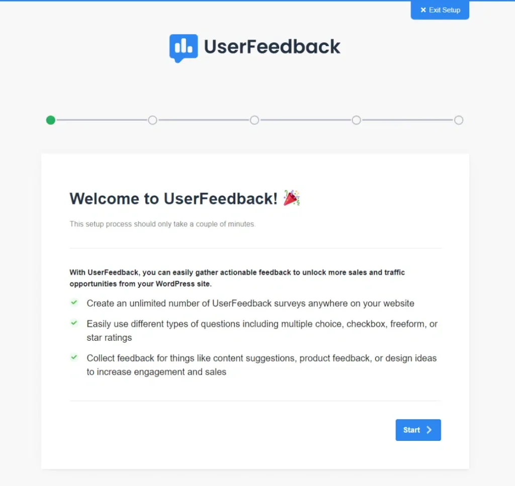 UserFeedback setup wizard